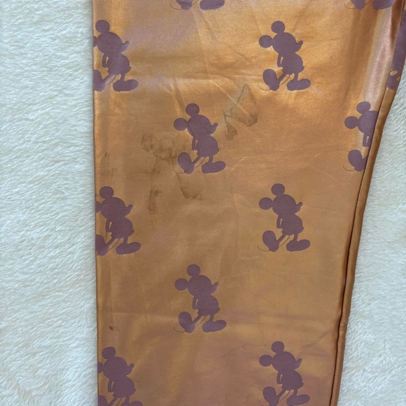 Disney Mickey Mouse Metallic Rose Gold Leggings--XL - Picture 7 of 15
